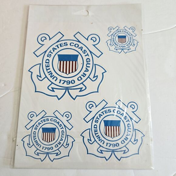 Decalcomania Auto Decals U.S. Coast Guard Service Window Decals New Sealed - Picture 2 of 8